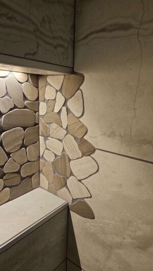 Cut-in tile shower